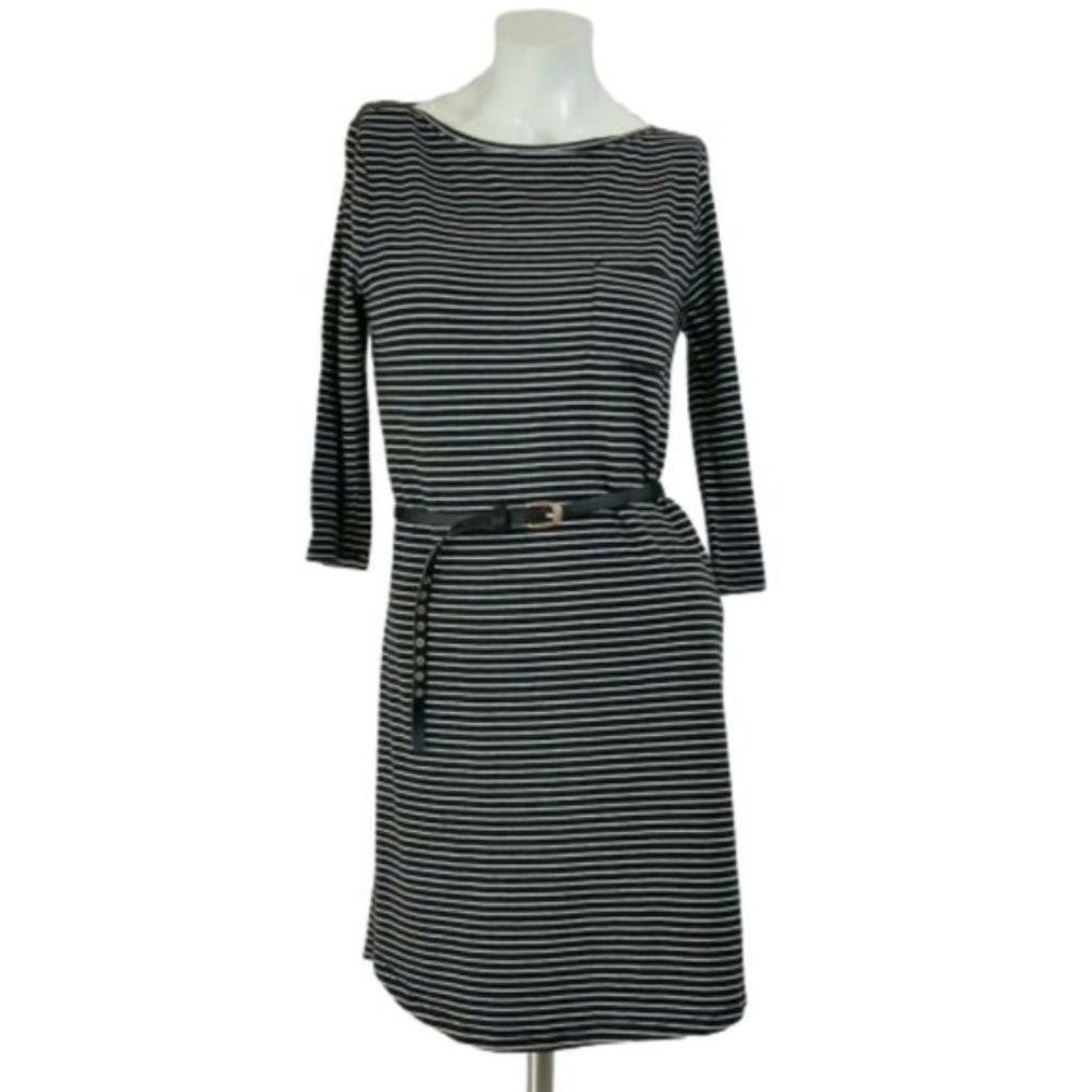 Gap B&W Striped Modal Blend Shirt Dress w/ Pocket